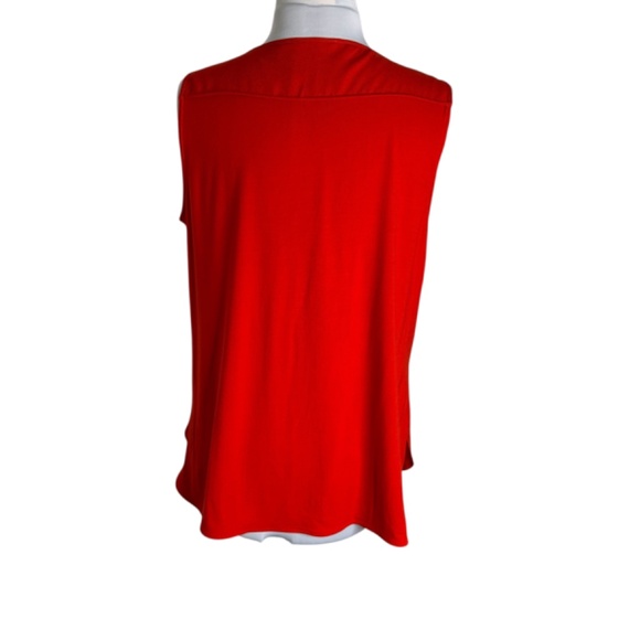 Calvin Klein Sleeveless Tangerine 1/4 Gold Look Zip Relaxed Fit Top Size XL - Picture 5 of 7